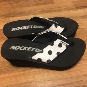 Polka Dot Wedged Sandals
